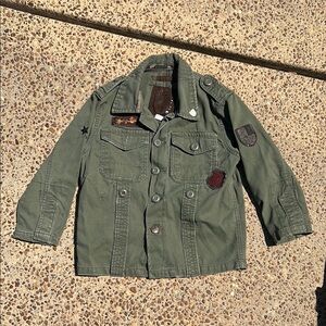 Kids Green Military-Style Jacket